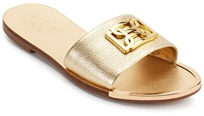 DKNY Gracen Leather Flat Slide gold