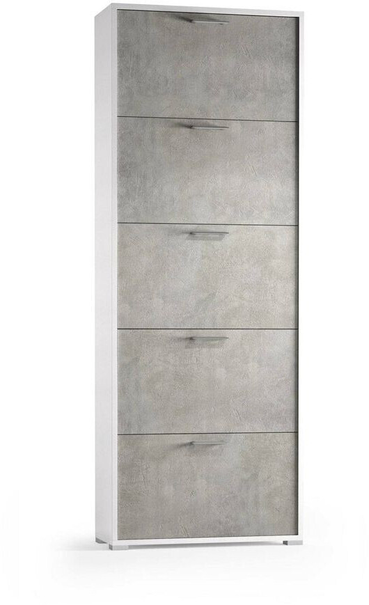 Dmora Shoe rack Margherita 67x18h184 cm concrete/white