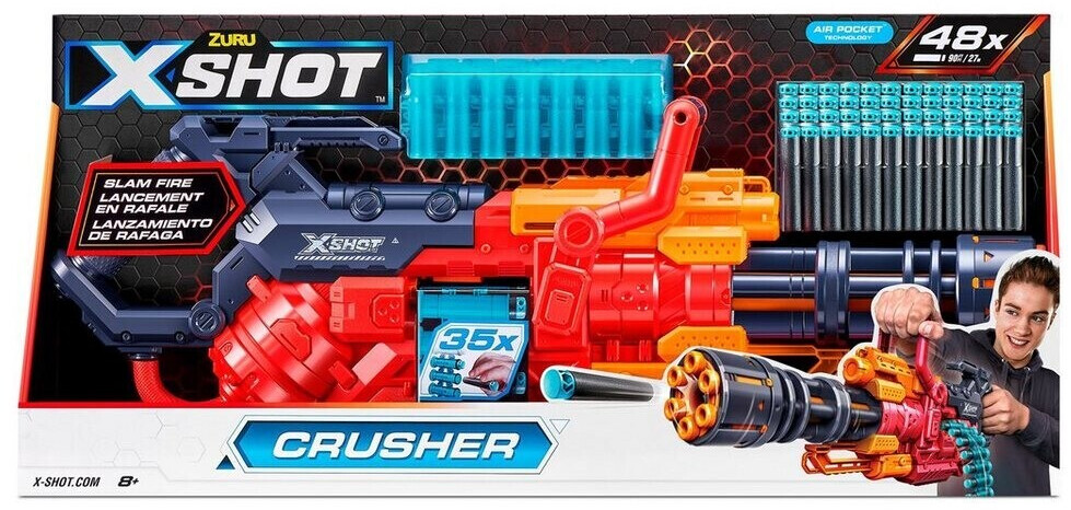 XShot Excel Crusher Foam Dart Blaster (Comes with 35-Dart Clip and 48  Darts) by ZURU
