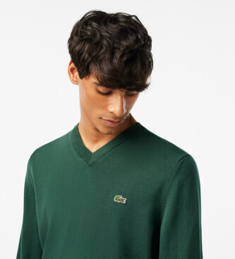Lacoste V Neck Sweater (AH1951-YZP) green