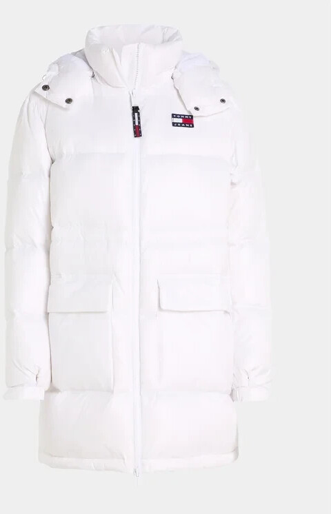 Tommy Hilfiger Recycled Down Midi Alaska Puffer Jacket (DW0DW16573) white