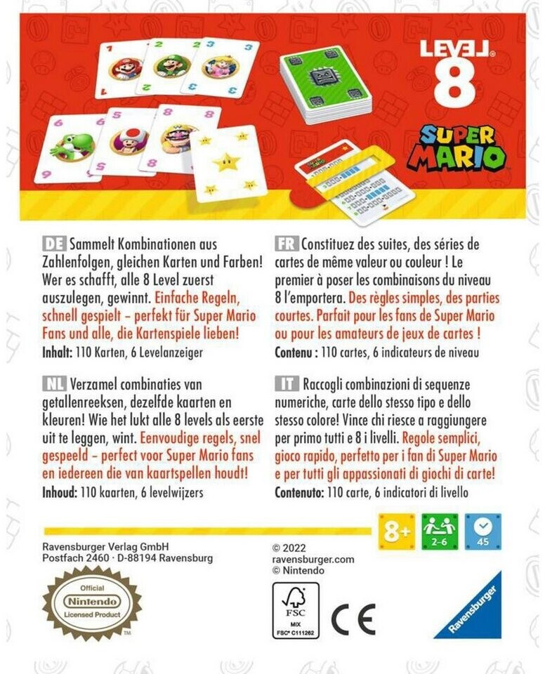 Ravensburger - Level 8 - Jeu de cartes - De 2 à 6 Joueurs - A partir de 8  Ans - Multilingue - Français Inclus jaune - Ravensburger