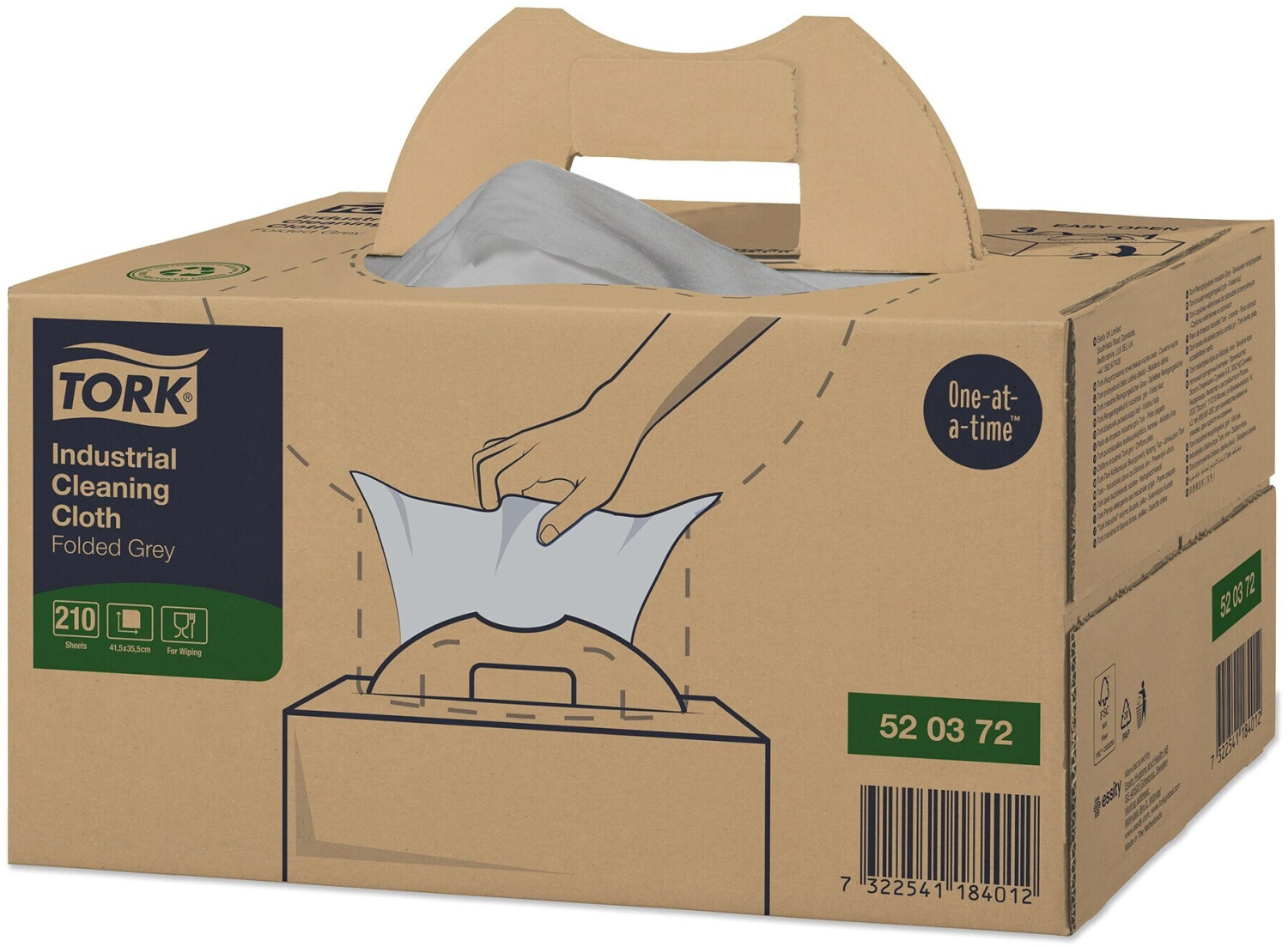 Tork Industrial cleaning cloths 520 Premium 1-ply grey 36 x 42 cm (210 sheets)