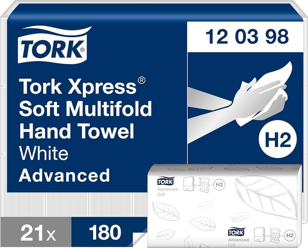 Tork 120398 H2 Xpress Multifold paper towels 2-ply white (21 x 180 pcs.)