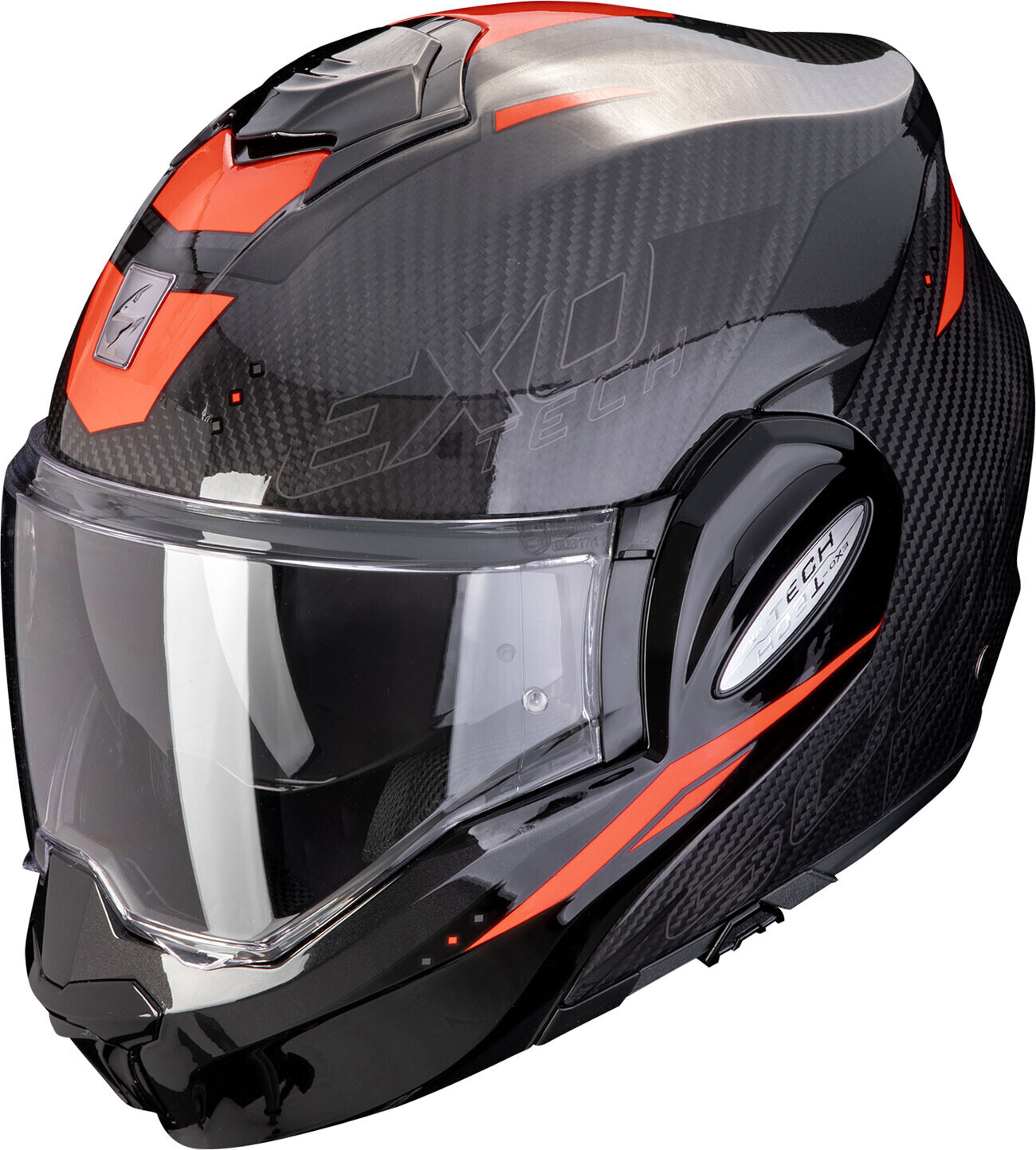 Photos - Motorcycle Helmet Scorpion Exo-Tech Evo Carbon black/red 