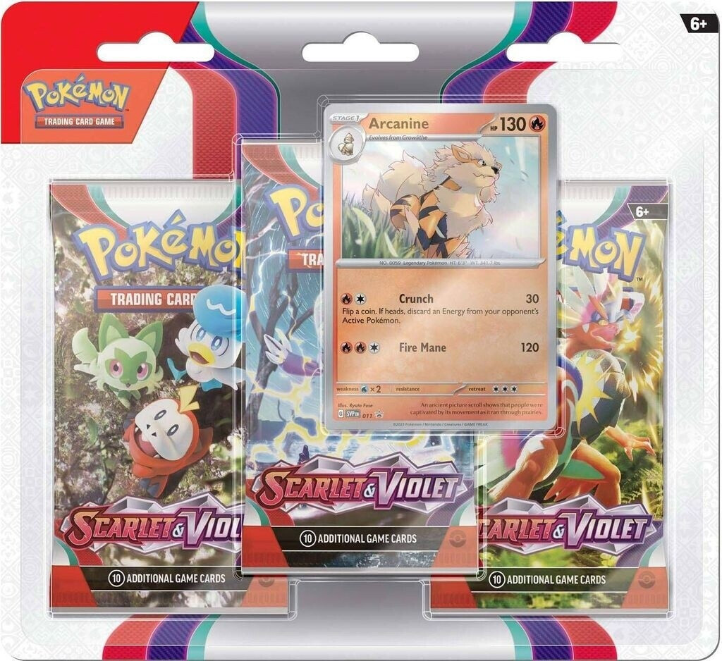 thumbnail image 2 of Pokemon TCG: Scarlet & Violet - Temporal Forces 3 Booster Pack Blister With Cyclizar Promo Card 2 of 9