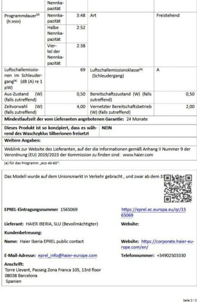 Haier HW90-B14959EU1, Bild 8
