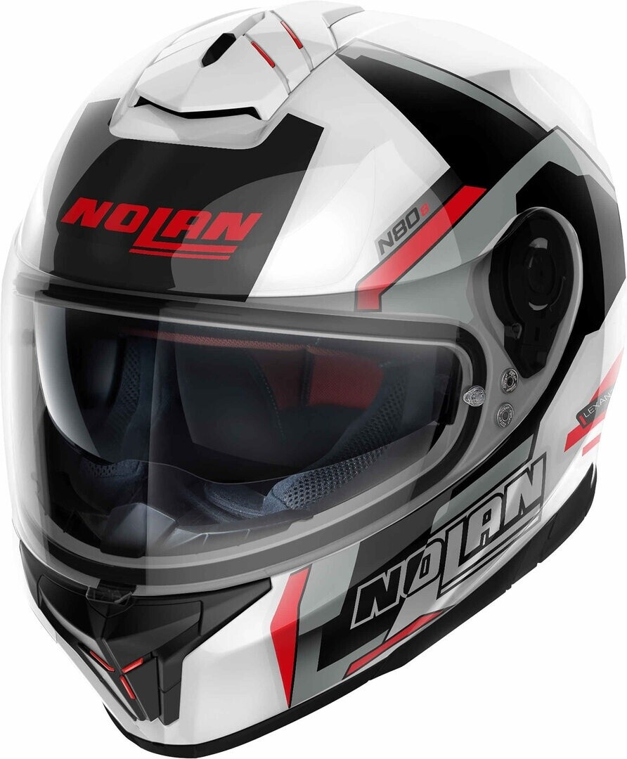 Nolan N80-8 Wanted N-Com noir/blanc/rouge