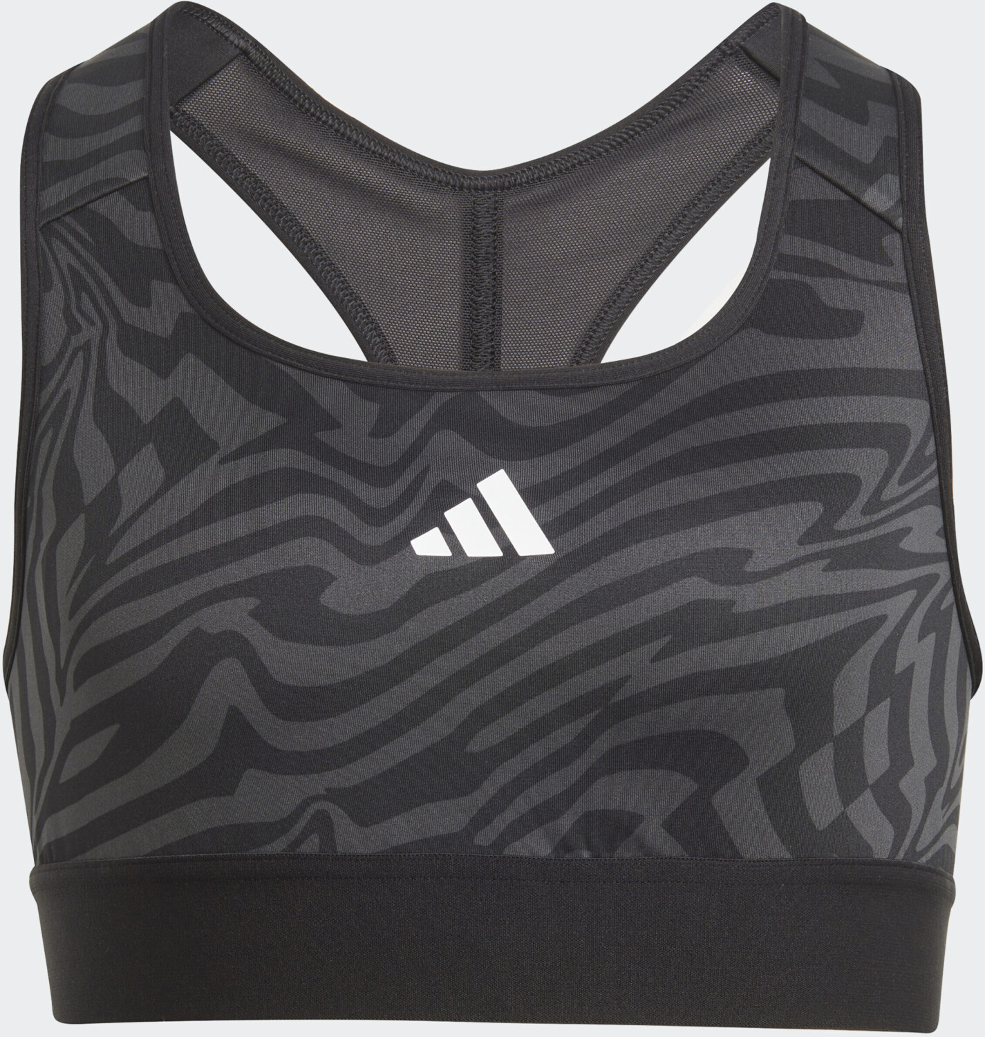 Buy Adidas Aeroready Powerreact Print Padded Kids Sports Bra (IJ9535)  Carbon / black / white from £12.75 (Today) – Best Deals on