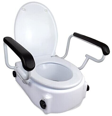 Mobiclinic Toilet seat raiser with armrests white 17 cm