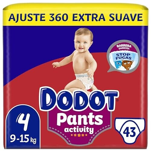 Dodot Pañales Bebé Activity Pants Talla 4 (9-15 kg), 135 Pañales +