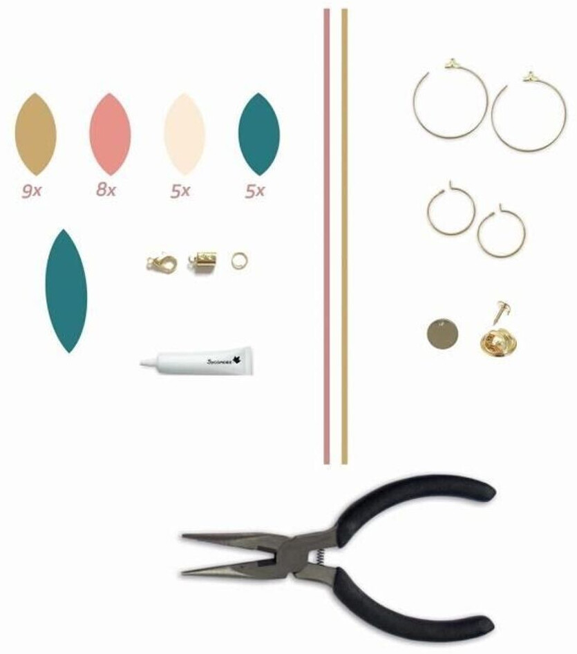 Sycomore- Kit Création Bijoux Premium Atelier 2 Paires de Boucles d’Oreille  et Bracelets à Réaliser Créer Ciment et Multi-Rangs-pour Adolescents et