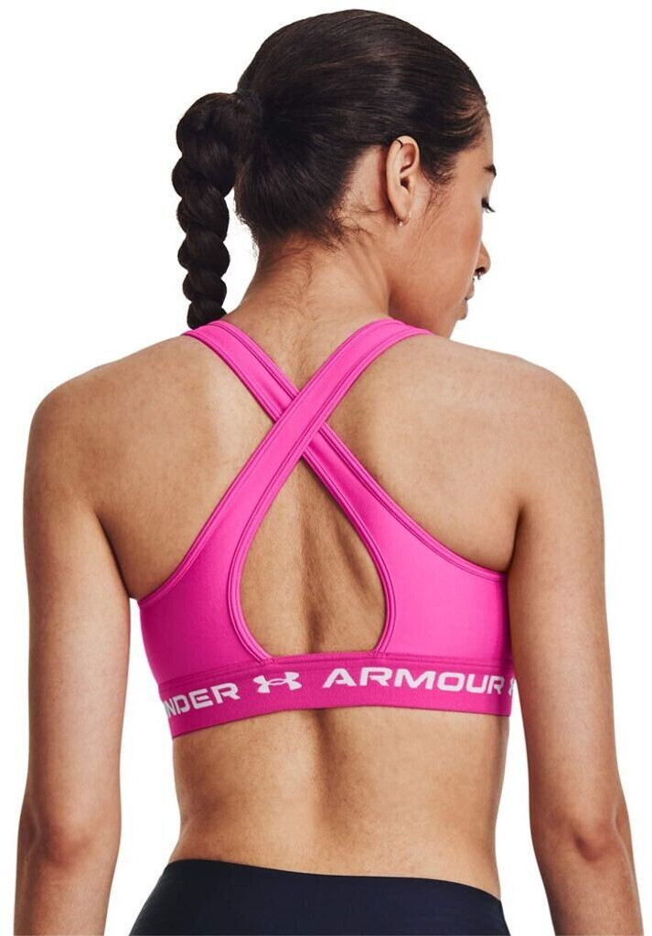 Buy Under Armour Mid Crossback Bra (1361034) rebel pink/white from £14.99  (Today) – Best Deals on
