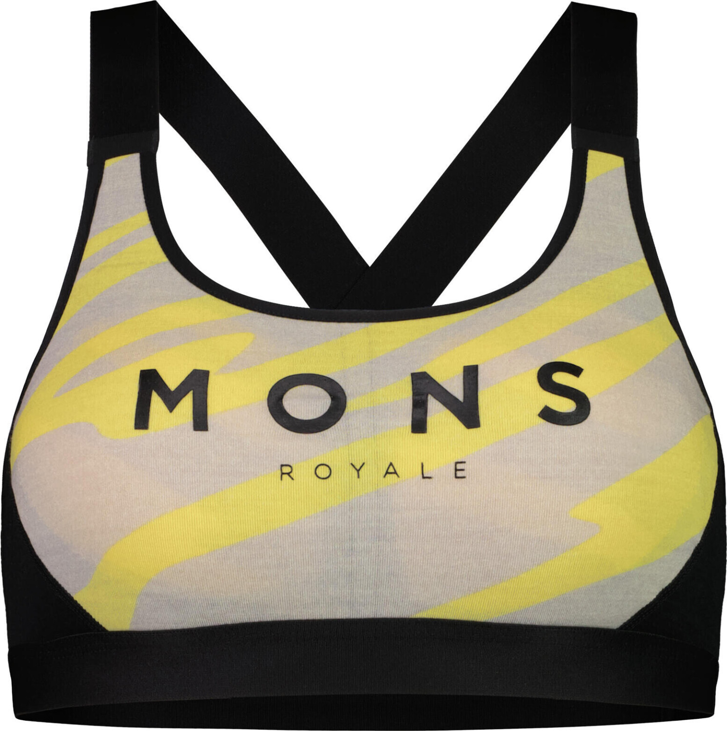 Mons Royale Womens Stella X-back Bra limelight camo