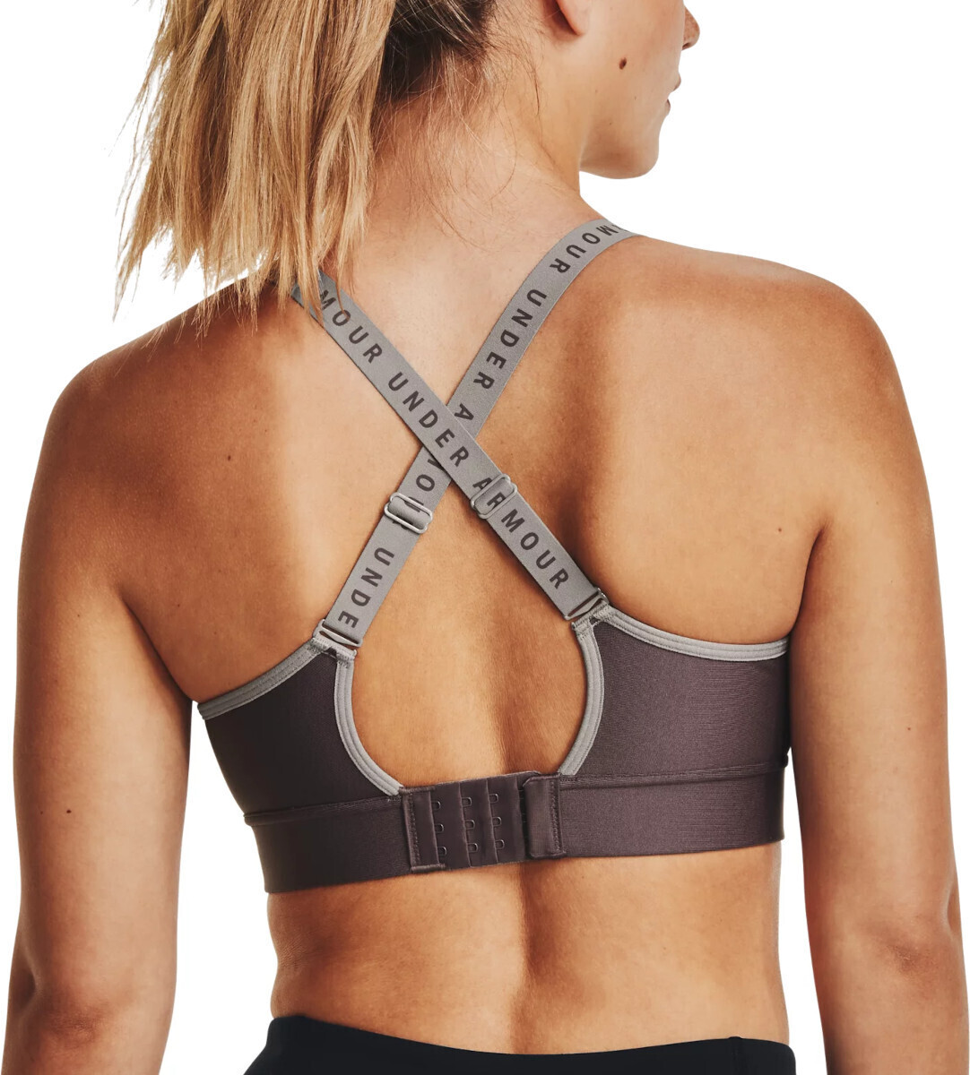 Under Armour INFINITY MID COVERED - Medium support sports bra - white/halo  gray/white 