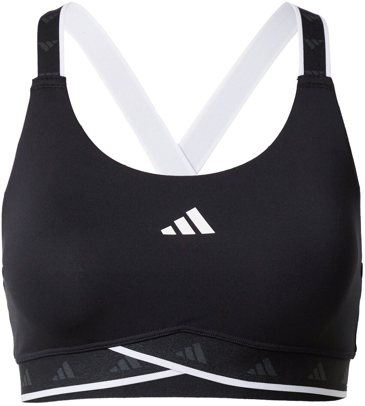 adidas Performance POWERIMPACT TECHFIT - Medium support sports bra - black  white better scarlet/black - Zalando.de