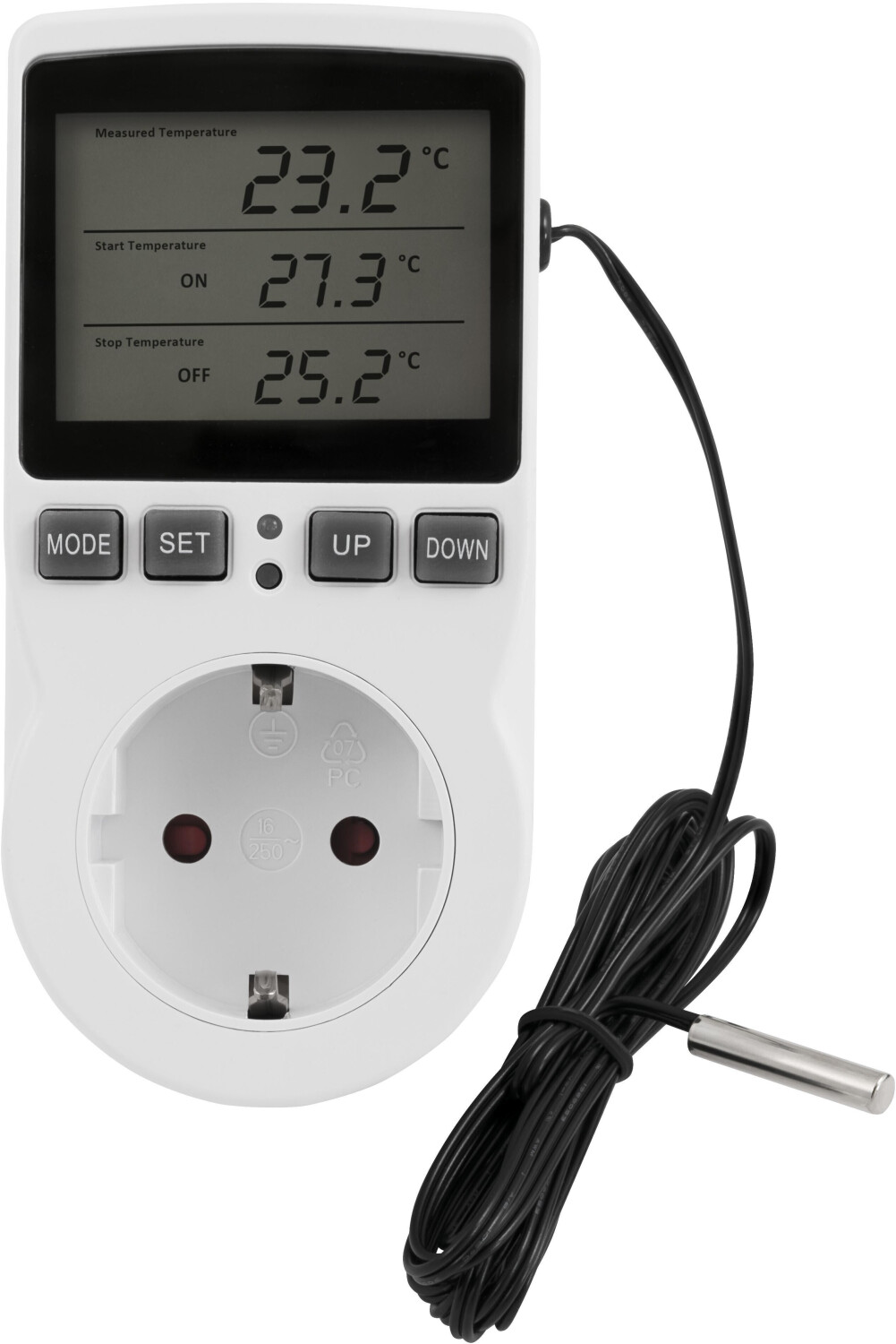 McPower Steckdosenthermostat TCU-440, für Heizung oder Klimagerät