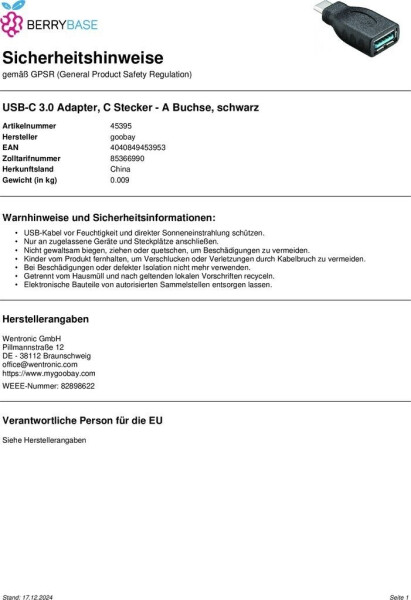 Goobay USB-C/USB-A OTG Super-Speed-Adapter, Bild 6