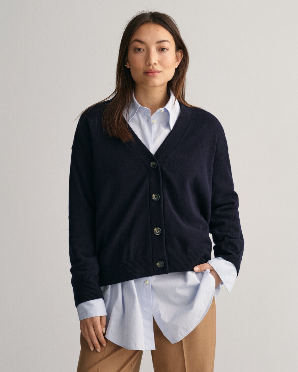 GANT Cardigan in Super Fine Lambswool (4802118) blue