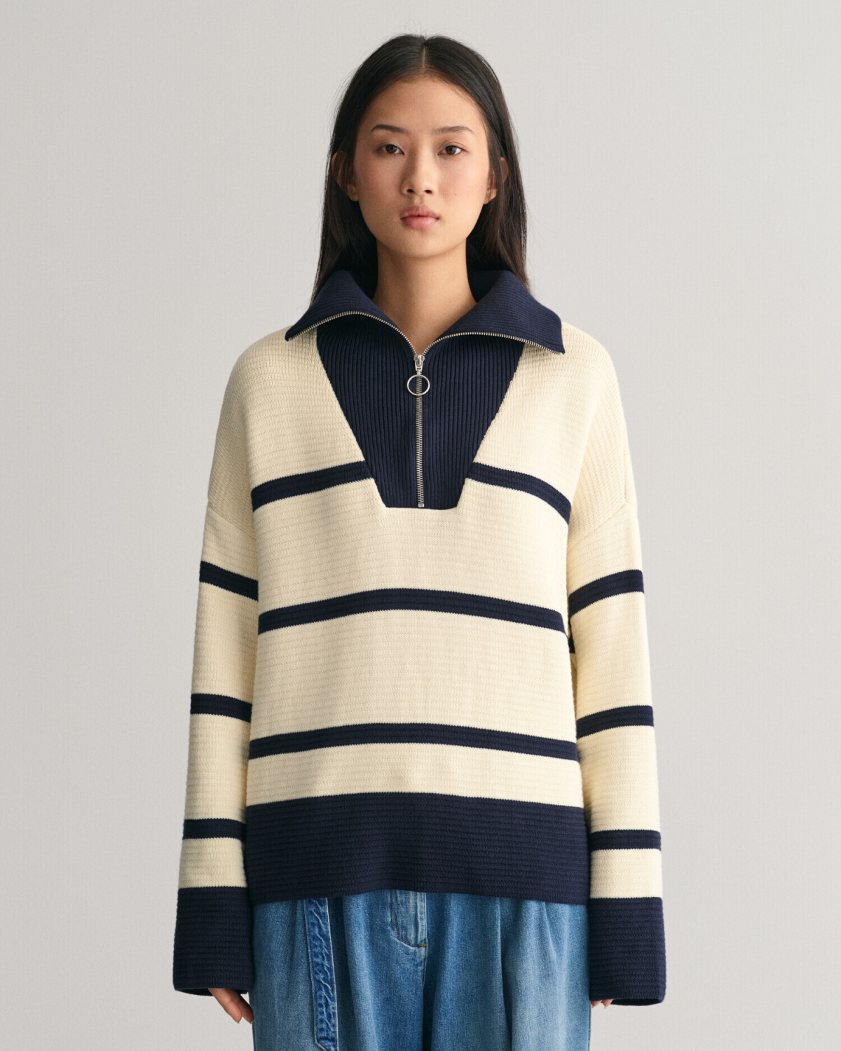 GANT Troyer with navy stripes (4805211) beige/white