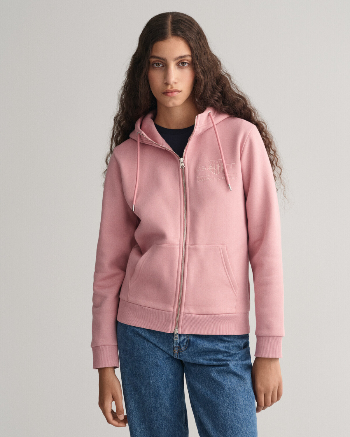 GANT Tonal Shield sweat jacket (4200671) pink blush