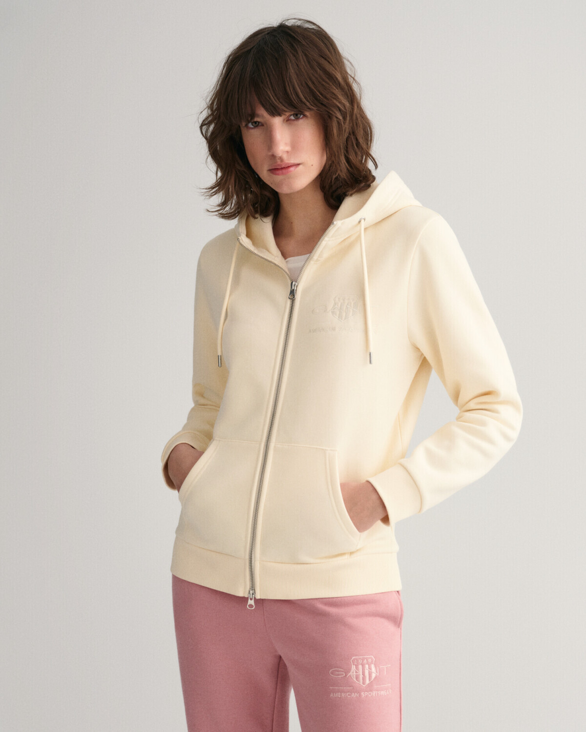 GANT Tonal Shield sweat jacket (4200671) linen