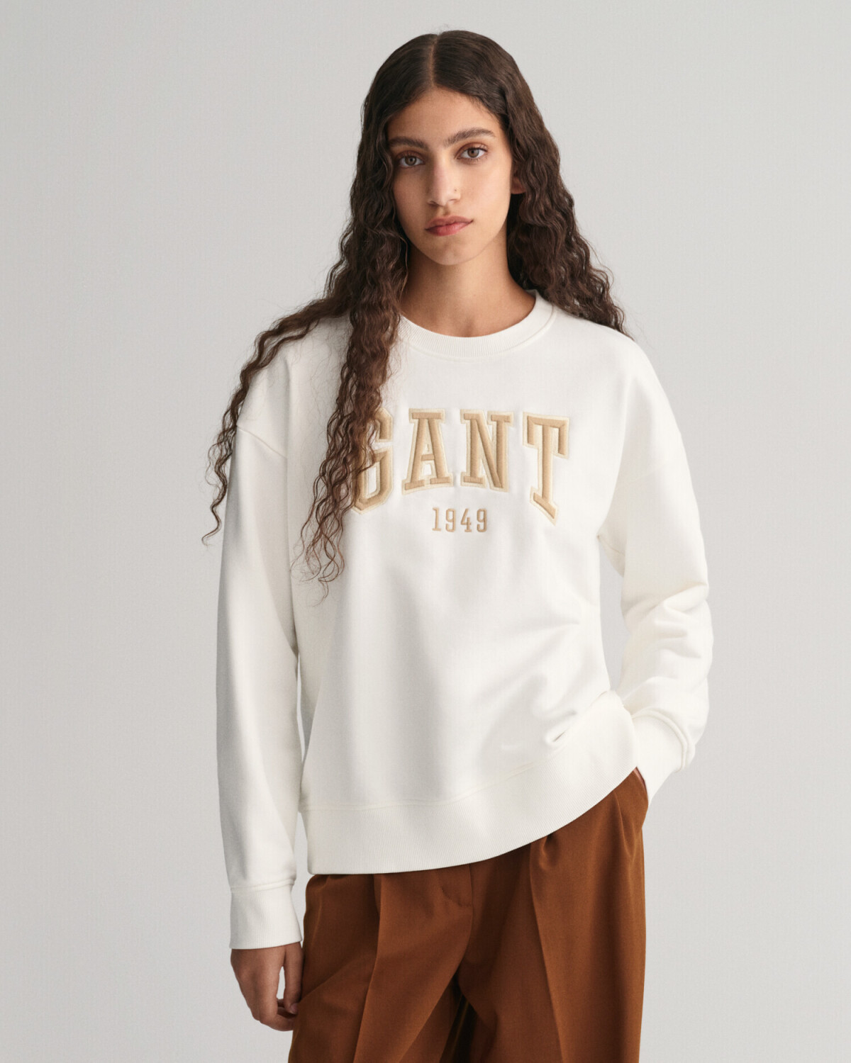GANT GANT Graphic round neck sweatshirt (4200725) beige/white
