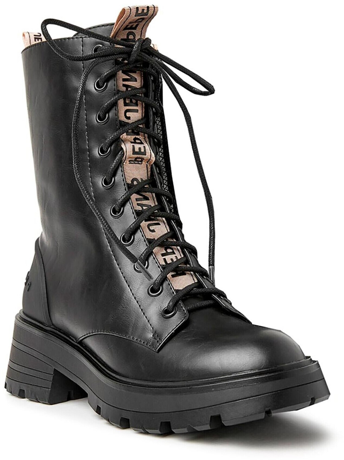Buy Pepe Jeans Mid Calf Lace up Boot black from 66.99 Today