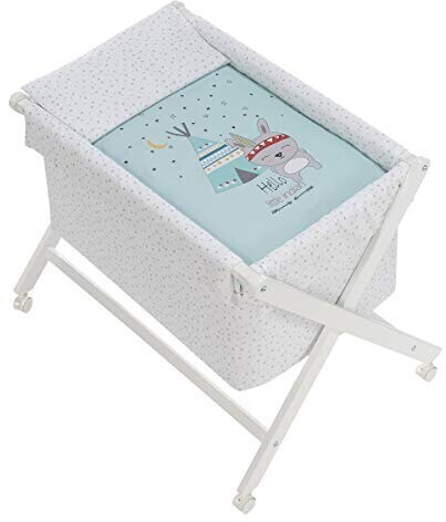 Interbaby Berceau en croix pliable parure tipi et ours vert