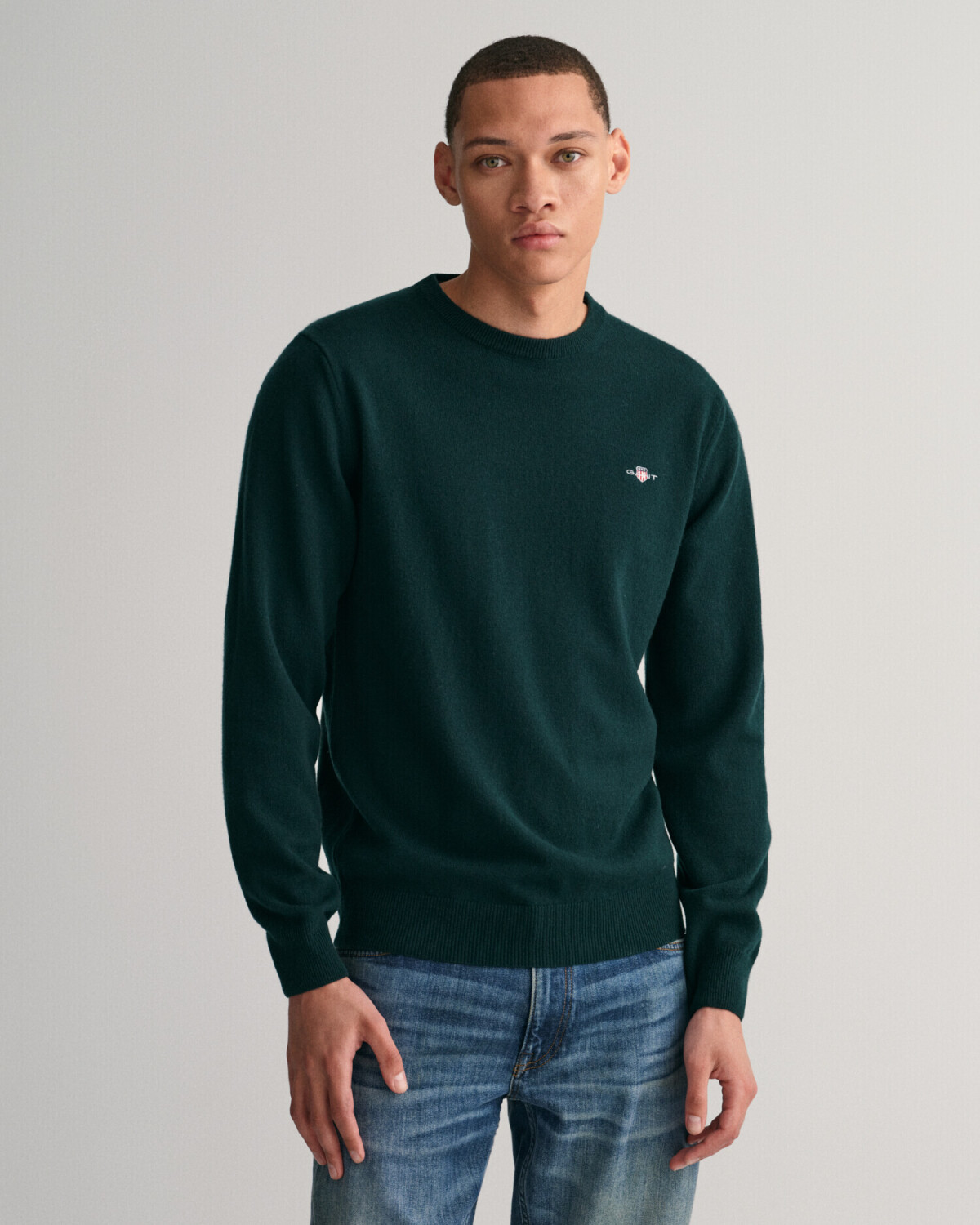 GANT Superfine Lambswool crew neck sweater (87211-374) green