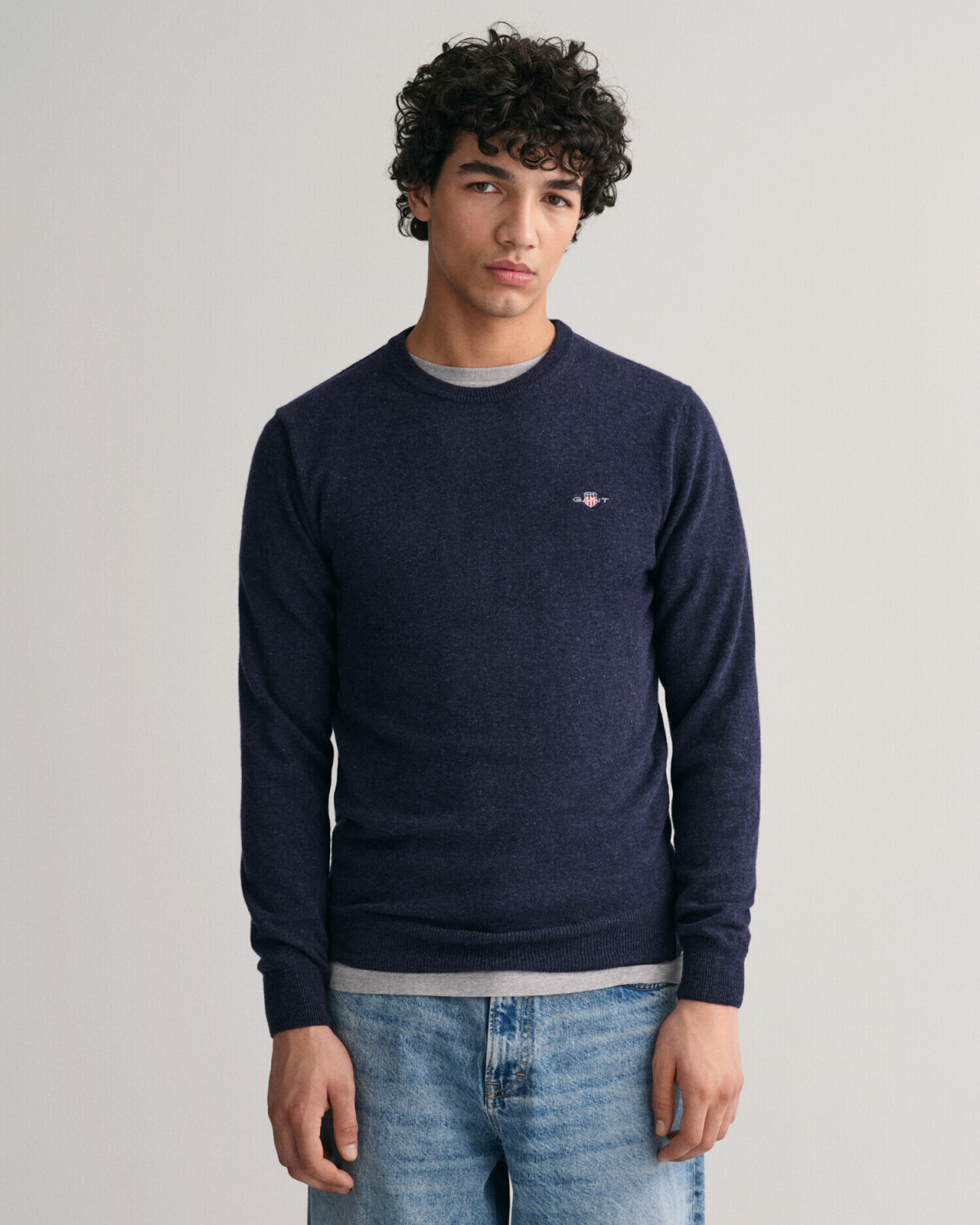 GANT Superfine Lambswool crew neck sweater (87211-480) blue