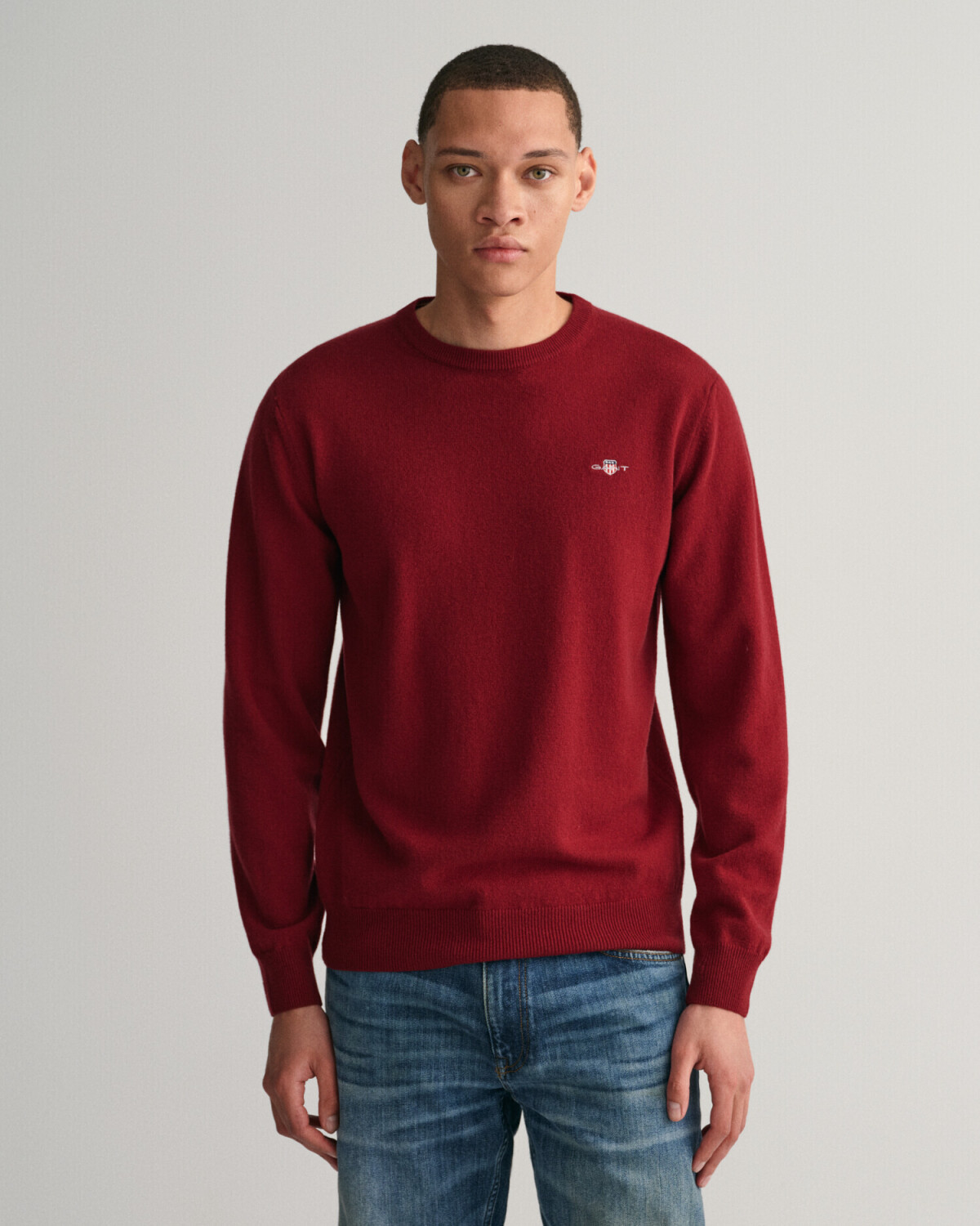 GANT Maglione Uomo In Lana D'Agnello Superfine - Girocollo Regular Fit, Dark Navy Melange, Taglia XXX-Large - Facile Da Pulire
