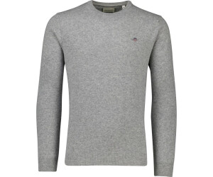 GANT Maglione Girocollo In Lana D'Agnello Superfine - Regular Fit Uomo - Colore Grigio Melange Charcoal (Taglia L)