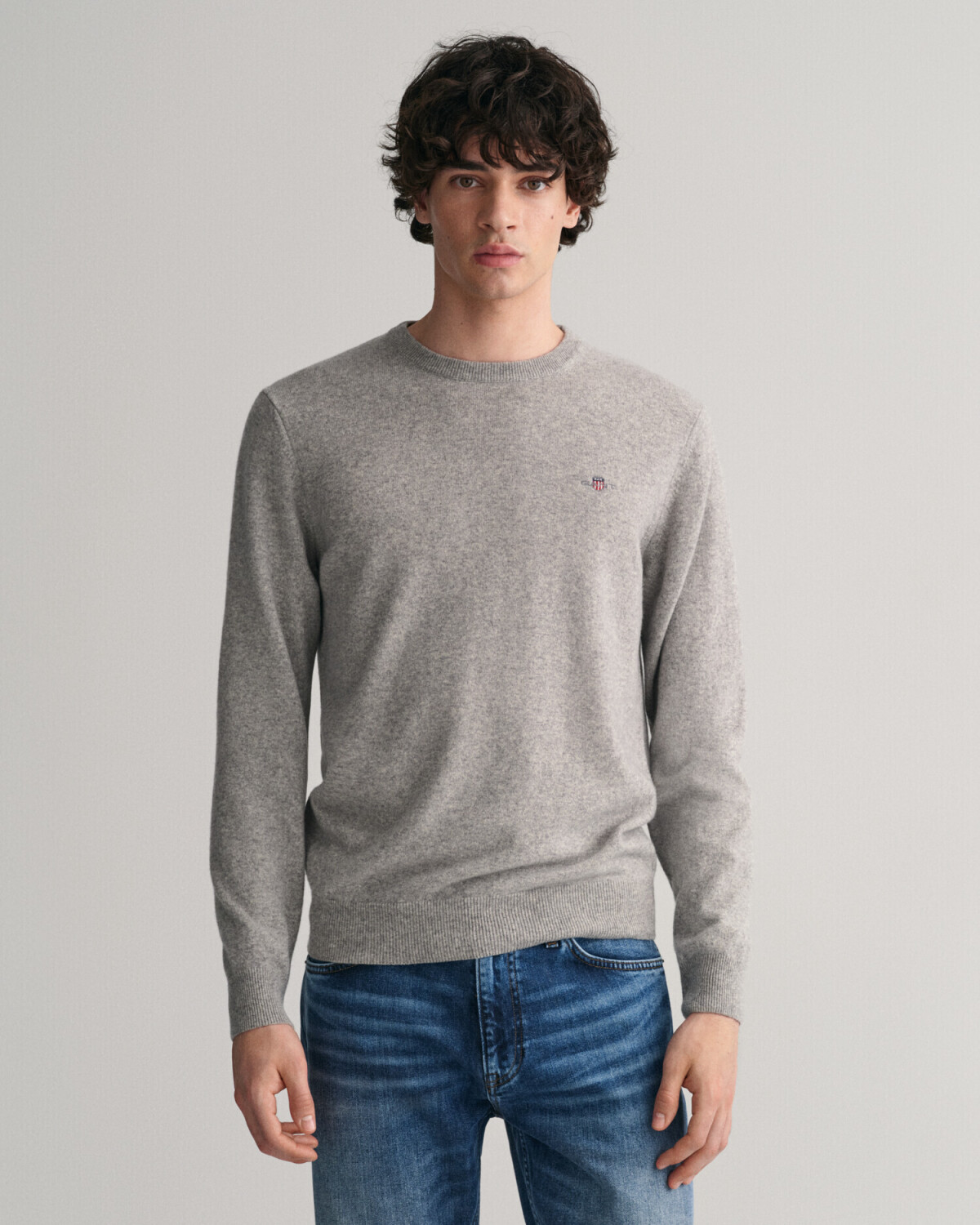 GANT Superfine Lambswool crew neck sweater (87211-93) gray