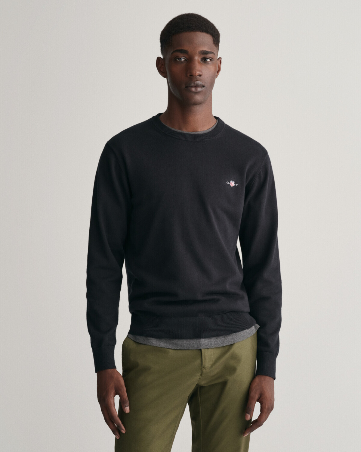 GANT Classic round neck sweater made of cotton (8030561-5) black