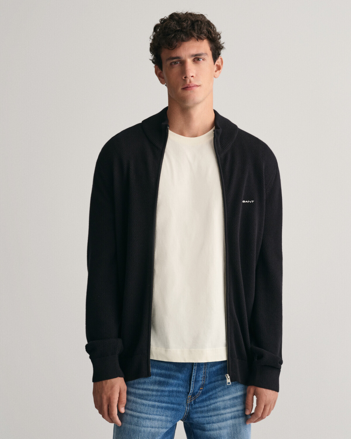 GANT Cardigan made of cotton piqué (8040524-5) black