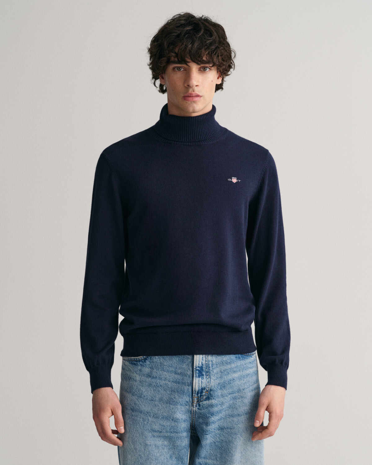 GANT Turtleneck sweater made of wool and cotton (8060070-433) blue