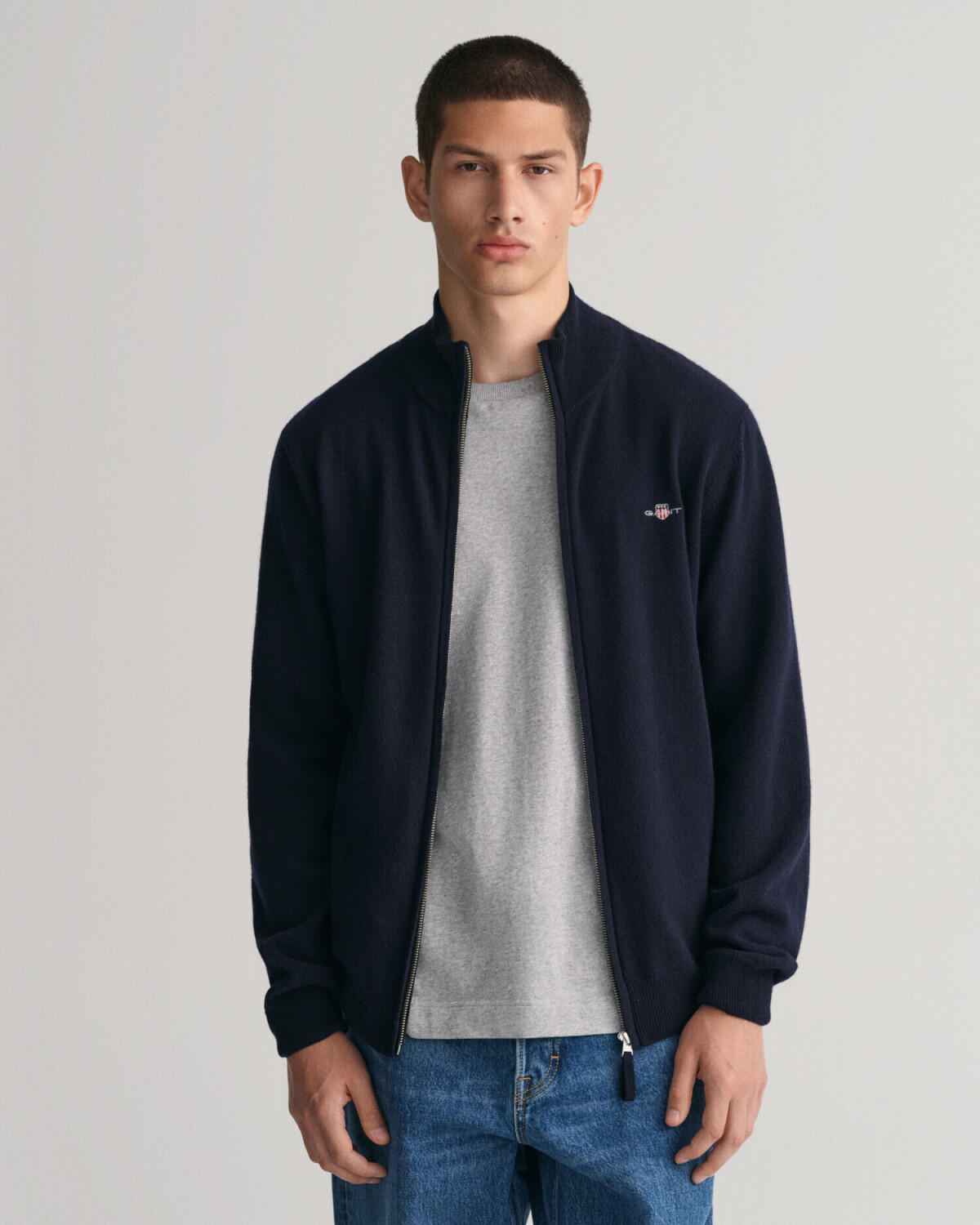 GANT Superfine Lambswool cardigan (87214-410) blue