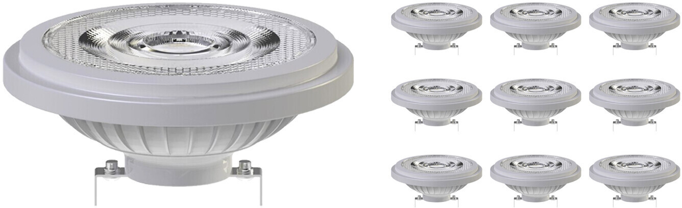 Noxion 10x Lucent LED spot G53 AR111 7.4W 530lm 24D - 930 warm white dimmable - replacement for 50W