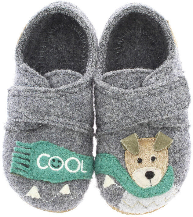Living Kitzbühel Velcro Slippers Cool Dog grey