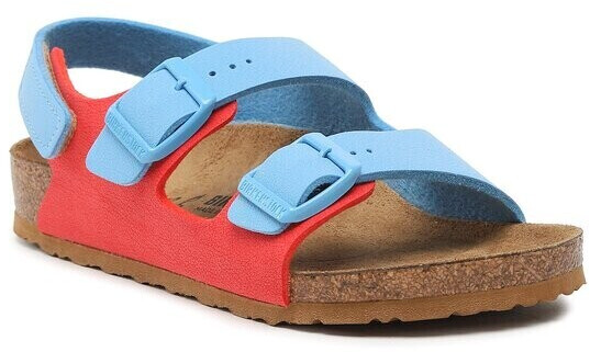 Birkenstock Milano HL Kids Birko-Flor Birkibuc sky blue/active red (regular)
