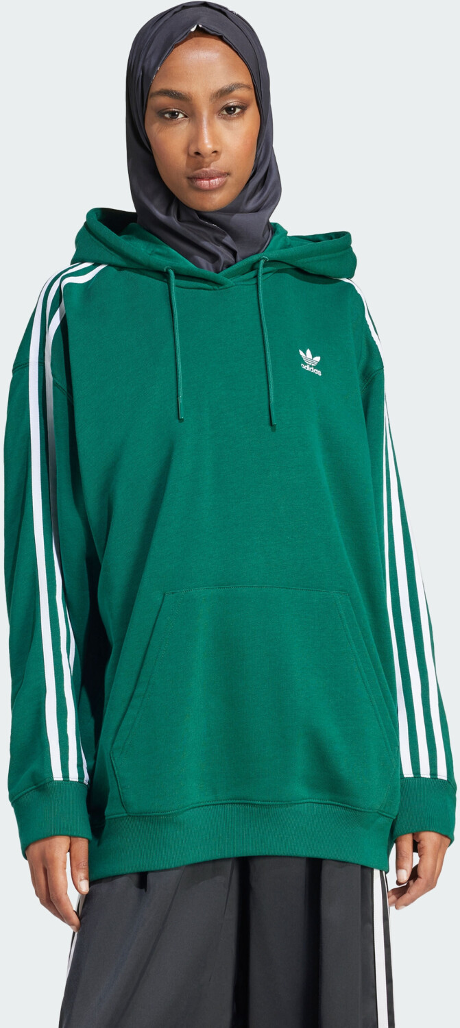 Adidas Adicolor 3-Stripes Oversized Hoodie (IN8400) collegiate green