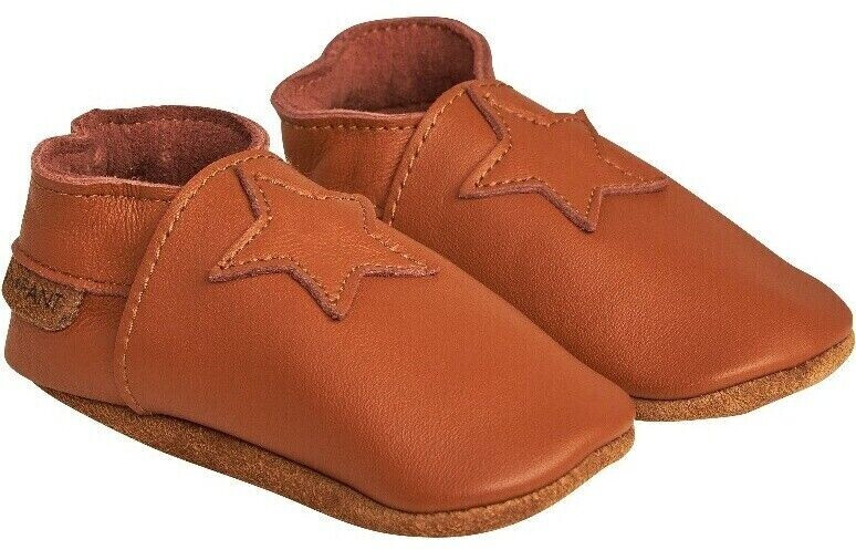 EN FANT Schuhe Kids elastic house shoe E813115-leather brown