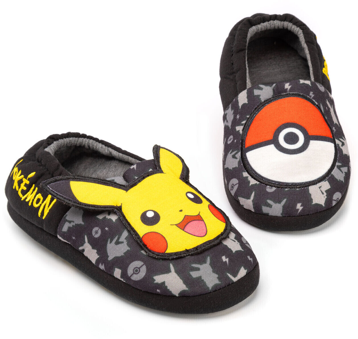 Pokémon Pikachu Pokeball slippers black
