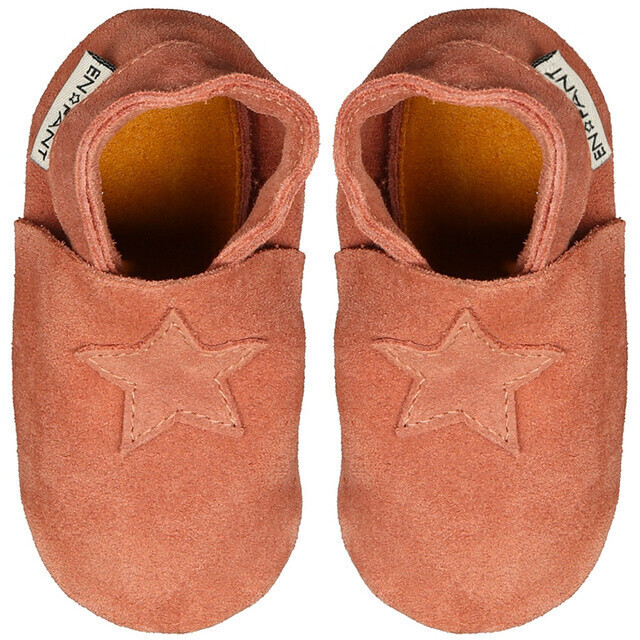 EN FANT Schuhe Leather crawling shoes star Old Rose