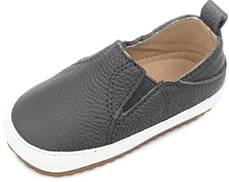Dotty Fish Sporty leather shoes for children dark grey non-slip