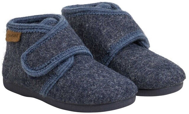 EN FANT Schuhe Velcro Wool Slippers Navy Melange