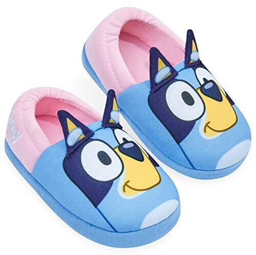 Bluey Winter Slippers Plush Cozy 23-32 blue pink