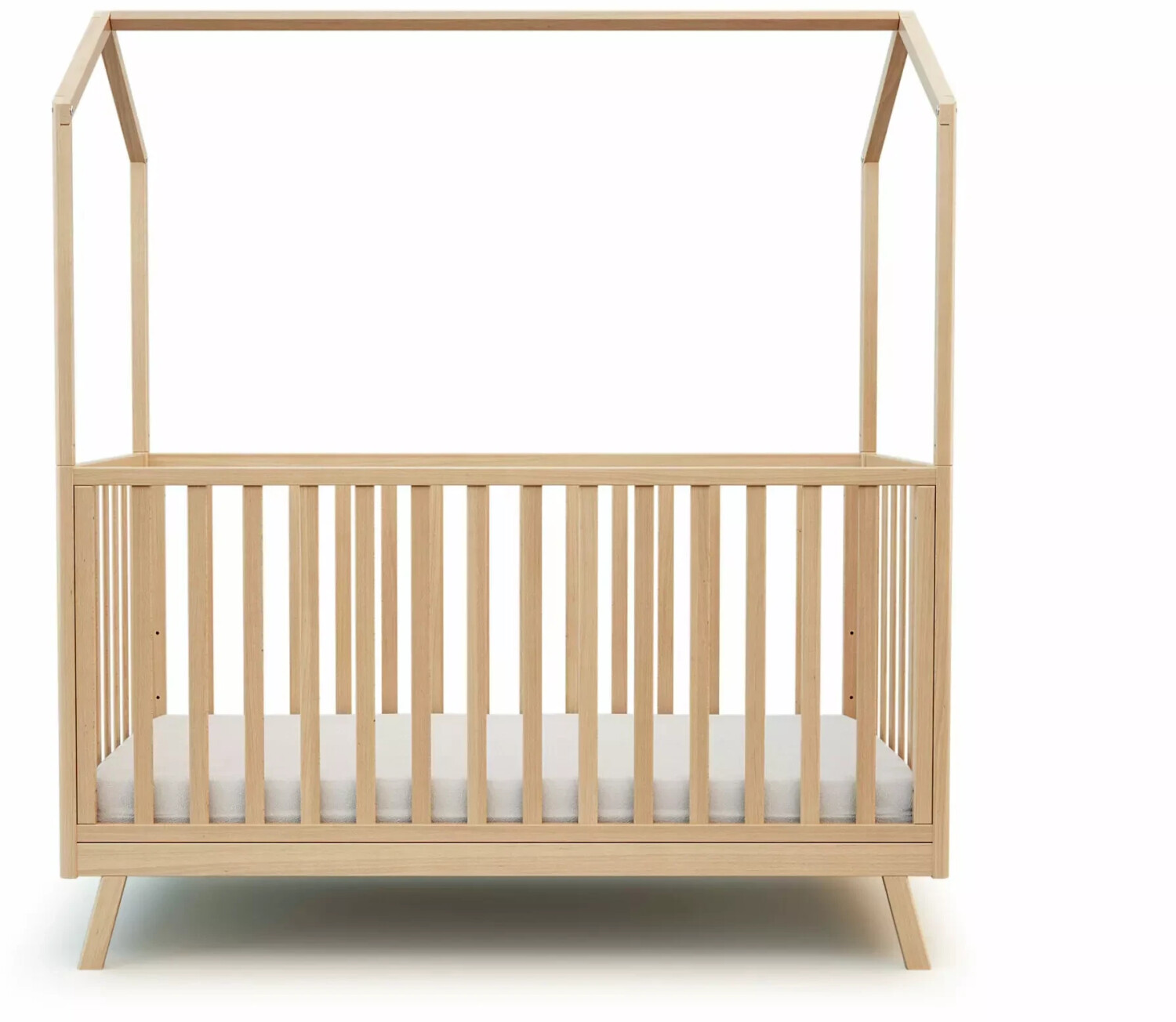 Ateliers T4 Lit évolutif Confort 70 x 140 cm avec toit-cabane hêtre