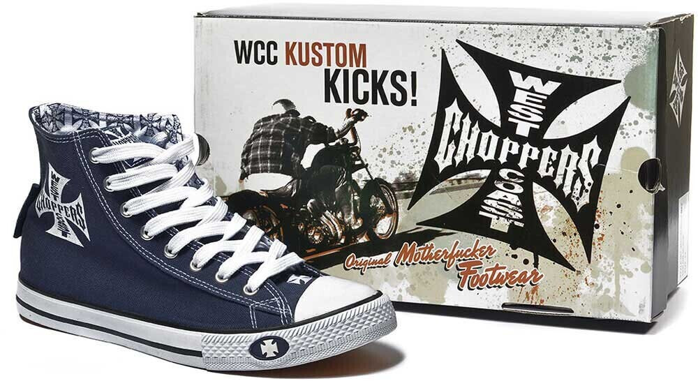 West Coast Choppers Hi Warrior Trainers blue